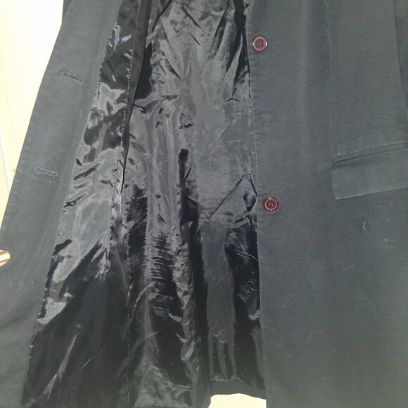 Vintage Bloomingdales Black Long Coat With Shoulder Pads - Picture 9 of 11